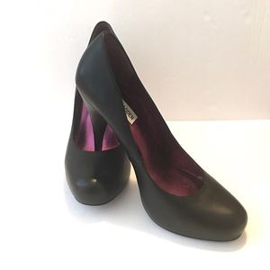 Steve Madden Round Toe Black Platform Heels shoes